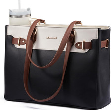 LOVEVOOK Laptop Tote Bag for Women Work, Teacher Tote Bag with Large Cup Holder,