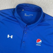 Camisa Polo Pepsi Under Armour Para Hombres XL Azul Uniforme de Empleado Rendimiento Ropa de Trabajo
