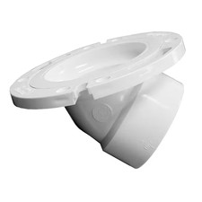 7 In. O.D. PVC 45-Degree Closet Toilet Flange with Plastic Swivel Ring, Fits o