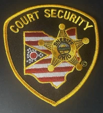 Vintage COURT SECURITY OH Ohio Deputy Sheriff Shoulder Police Patch 4 1/8” X 4.5