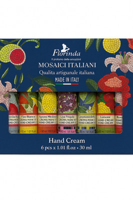Florinda Hand Cream Set 6×30ml   Made in Itali  Moisturizing Gift Set, Floral