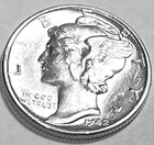 1942 P MERCURY DIME SUPERB GEM BU +  No Reserve  *J2150