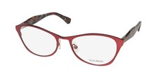 NEW VERA WANG V385 GLASSES FULL-RIM 51-17-137 RED OVAL WOMENS METAL  PLASTIC CS