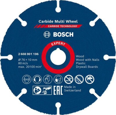 Trennscheibe Expert Carbide Multi Wheel D.76mm Bohrung 10mm Dicke 1mm BOSCH
