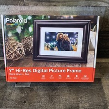 Polaroid 7  Hi-Res Digital Picture Frame - Wood Frame  Mat Sealed