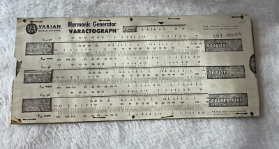 Vintage 1963 Varian Harmonic Generator Slde Rule