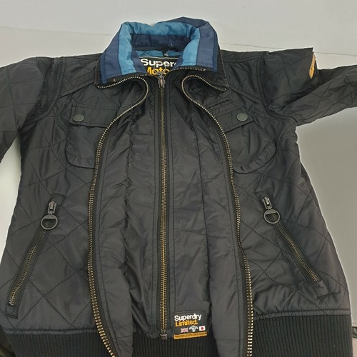Superdry Limited Motorbike Mens Double Zip Jacket Size M JA49 - Picture 6 of 12