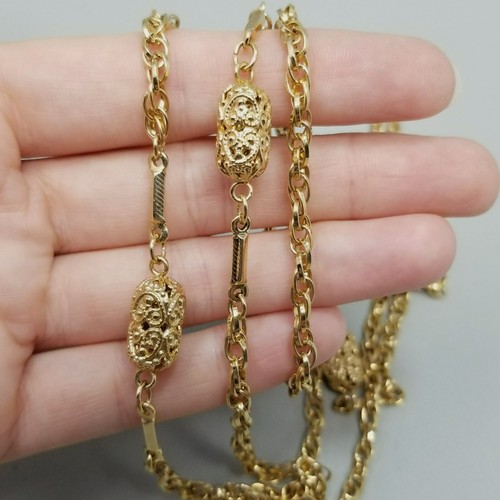 Vintage Sarah Coventry Long Gold Tone Chain Necklace 51 Inches Opera Flapper - Picture 6 of 9