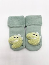 3D Baby Blue Dinosaur Unisex Non-Slip Socks Size Med 1-3 Yrs