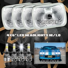 4pcs 4x6'' LED Headlights Hi/Lo DRL for Nissan 720 Pickup 200SX Coupe Chevy C10