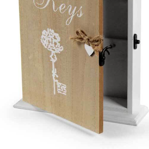 Portachiavi Da Parete In Legno Con Ripiano - 7 Ganci Per Chiavi, Accessori E Decorazioni - Foto 2