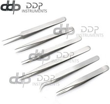 All Purpose Precision Tweezer Set Stainless Steel Anti Static Tool Kit 6 pcs 