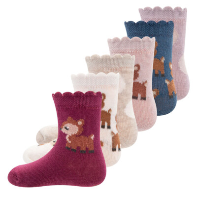 EWERS Kinder- und Babysocken 6er-Set Rehkitz Tiere Mädchen