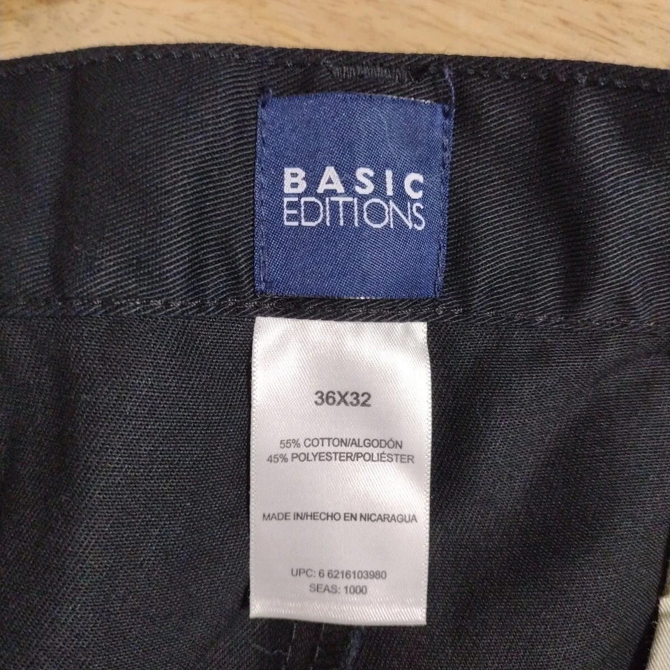 Basic Additions Pants Mens 36x32 Black Straight Leg - Image 3 of 4