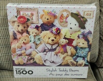 Springbok Stylish Teddy Bears Jigsaw Puzzle 1500 Pcs 1998 Rare New