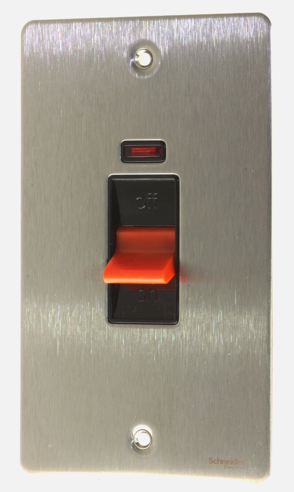 Schneider Ultimate Flat Plate - GU4221BSS - 50a Double Pole Switch with Neon New