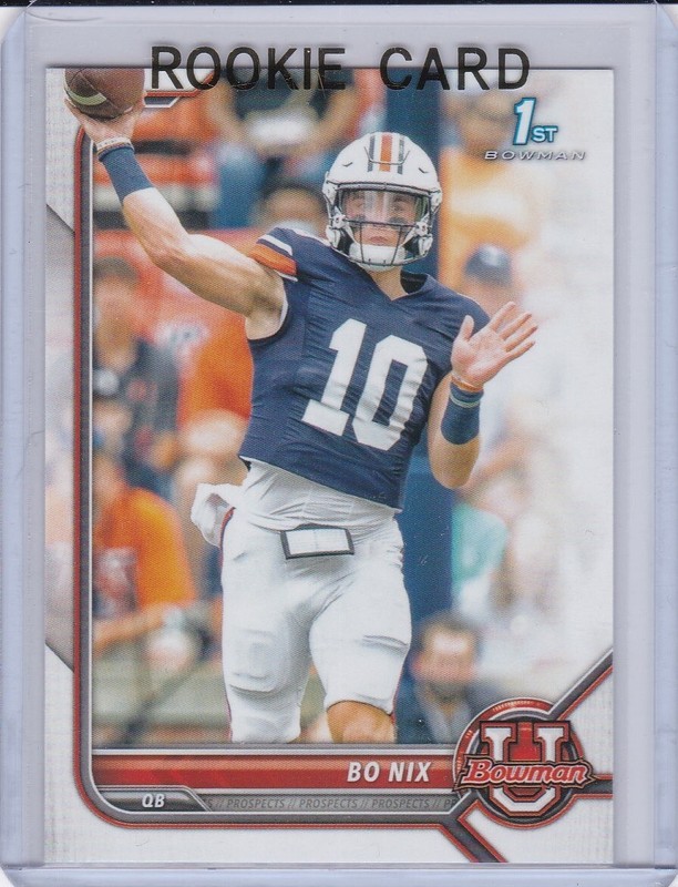 BO NIX ROOKIE CARD 2022 Bowman Football 1st RC Auburn Tigers OREGON DUCK  BRONCO