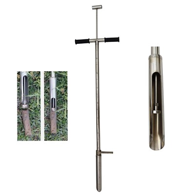 Soil Sampler Probe 1.5'' 304 Stainless Steel with Foot Peg and Sample Ejector