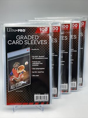 Ultra Pro GRADED Card Sleeves 5 Packs of 100, 500 Total 