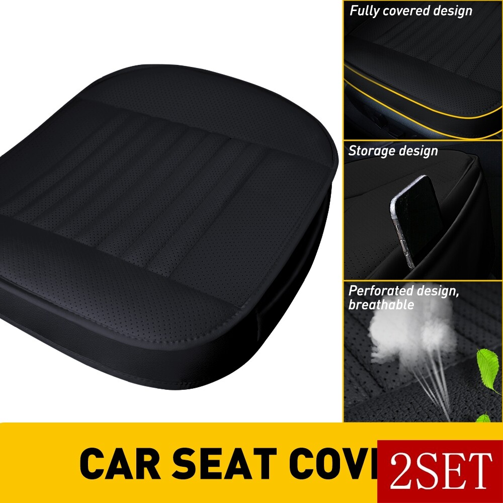 Car Seat Cover PU Leather Full Surround Cushion Auto Cover Interior 2SET-image
