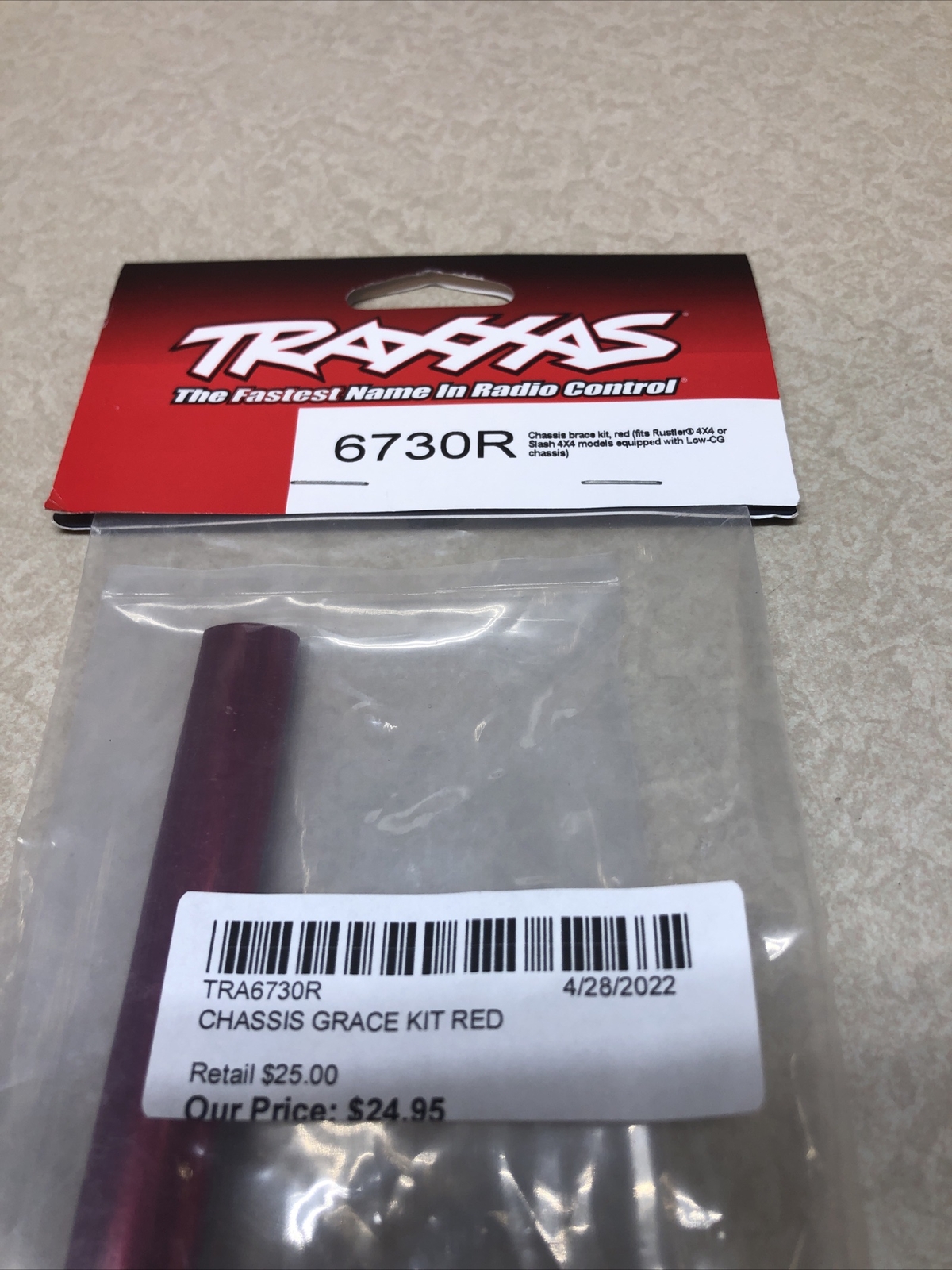 Traxxas 6730R Chassis Brace Kit, Red, Rustler/Slash 4x4 LCG eBay