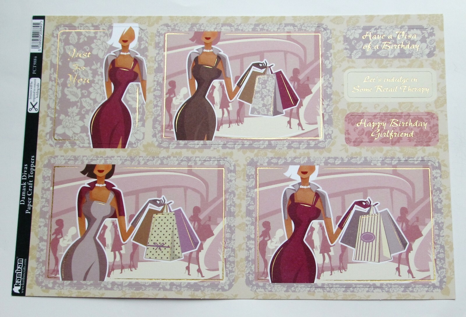 UPDATED Kanban Die Cut Foiled Card Toppers Part 2 99p Sale Postage