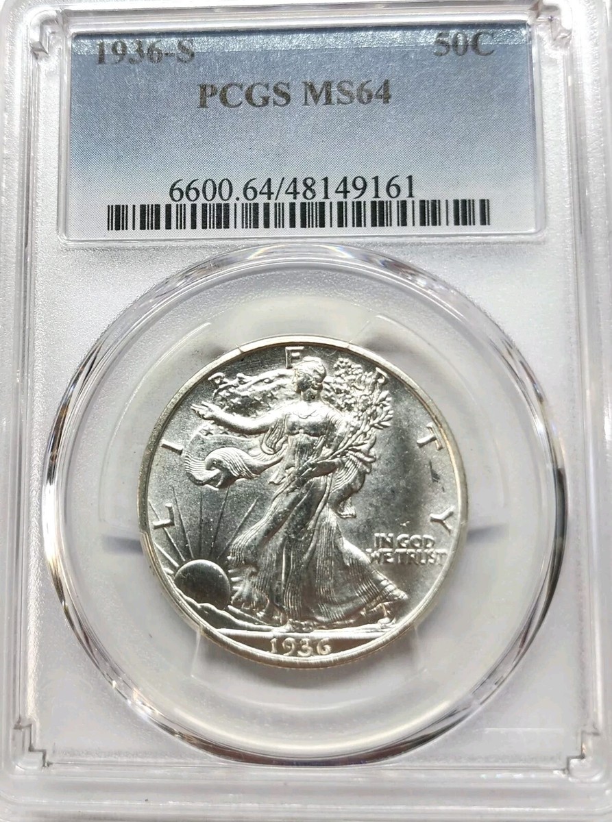 Choice 1936-S Walking Liberty Half Dollar PCGS MS64 High