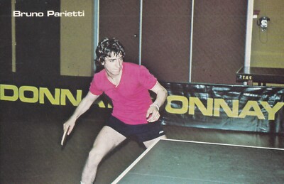 AK Ansichtskarte Postkarte 10x15cm TISCHTENNIS BRUNO PARIETTI STIGA DONNAY
