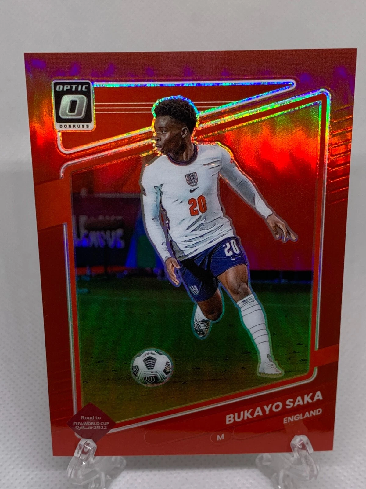 2021-22 Panini Optic Donruss Road to Qatar Bukayo Saka Red /149