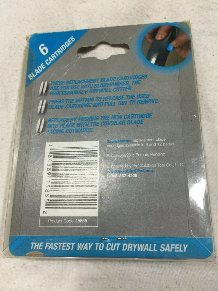GOLDBLATT BLADE RUNNER 6PC REPLACEMENT BLADES DRYWALL CUTTER WALLBOARD 15855 - Image 4 of 4