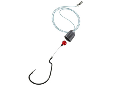 Jenzi Fluo-Line Texas-Rig 6kg 1pc Fluorocarbon with Offset-Hooks Perch 