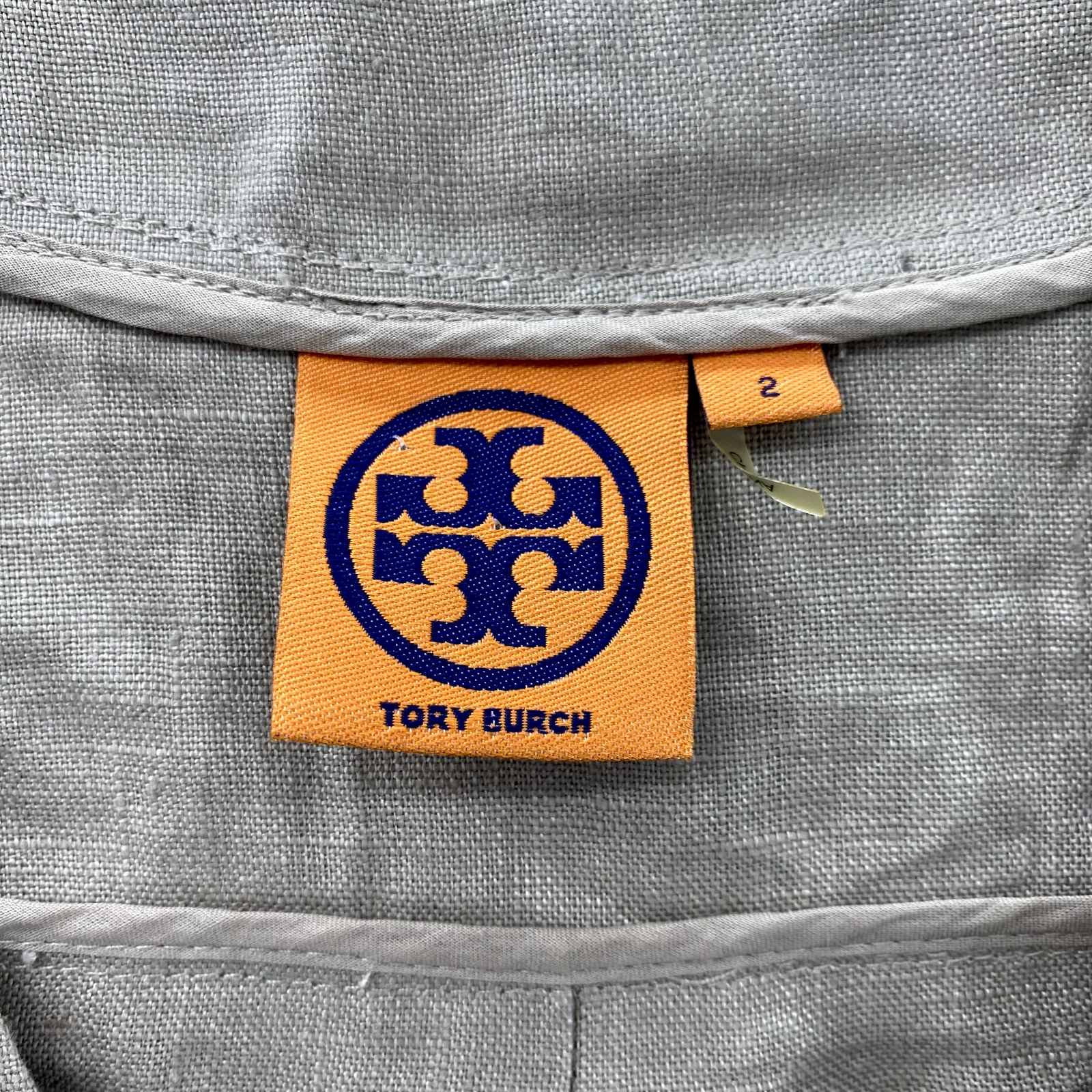 Abito Tory Burch donna 2 cachi scollo a V lino cambio classico core safari ufficio