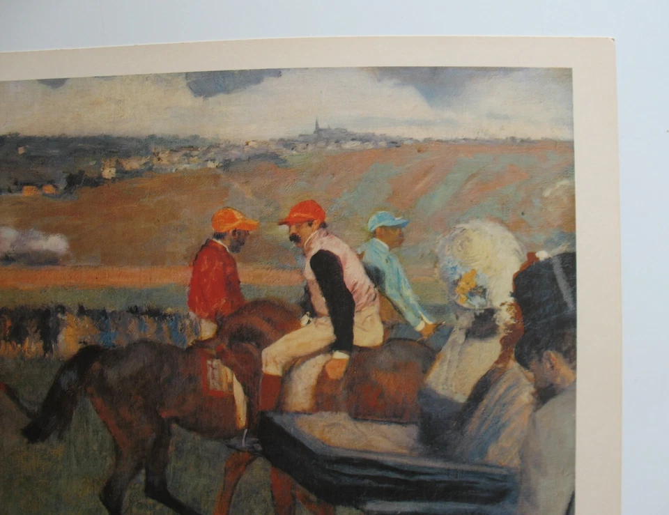 1960's EDGAR DEGAS "AT THE RACE TRACK " VINTAGE ART ORIGINAL PRINT 14x18 P-2524 - Image 3 of 4