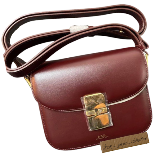 A.P.C. Grace Mini Shoulder Bag VINO GAE Leather Red W17.5cm H14.5cm D4cm