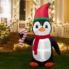 8ft Christmas Inflatable Decorations Lighted Xmas Penguin Indoor and Outdoor ...