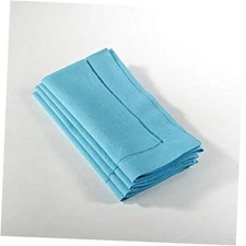 Hemstitched Dinner Napkin (Set of 4) 20" x 20" (Set of 4) Turquoise