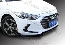 For 17-18 Hyundai Elantra Unpainted Black Front Bumper Body Kit Spoiler Lip 3PCS