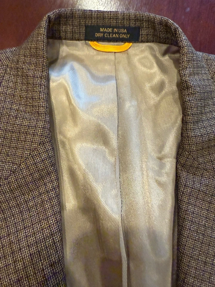 Blazer 46L Para Hombre Vintage Colección Lord & Taylor Fifth Avenue 100% Lana Marrón Foto 3 de 4