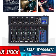 7-Channel Bluetooth Portable Audio Mixer USB DJ Sound Mixing Console Board