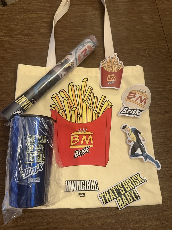 Invincible SXSW 2026 Burger Mart Brisk Lot - 4 Stickers, Poster, Tote, Tumbler