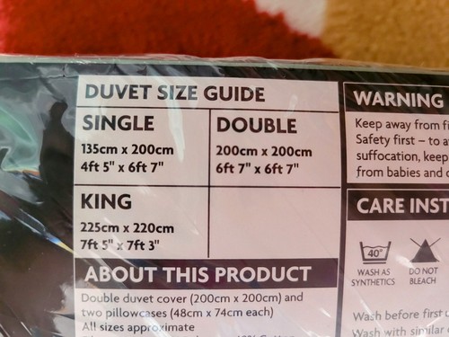 Reversible Duvet Set • Double • Duvet Cover & 2 Pillowcases • Asda brand - Picture 5 of 11