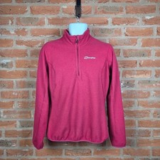 Berghaus Women's Hendra Half Zip Fleece in Pink/Red Size UK 14