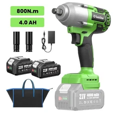 21V Electric Cordless Impact Wrench 1/2 inch 2300RPM 800Nm Brushless Wrench Gun