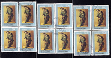 1980 Australia 60c Christmas - 3 x Blocks of 4 Used