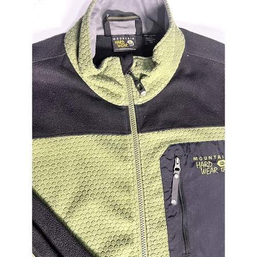 Mountain Hardwear Honeycomb Hexagon Fleece Jacket Mens Green Black Large - Picture 6 of 10