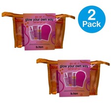 b.tan Glow Your Own Way Self Tan Gift Set w/ Mitt 2 Pack New
