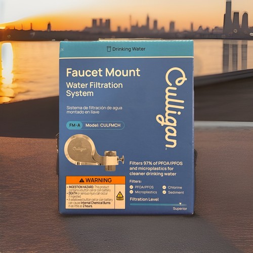 Culligan Faucet Mount Water Filter - CULFMCH Chrome Water Filter for Sink Faucet