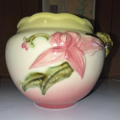 Mint Vintage Hull Ceramic Art Pottery Floral Planter Pink Yellow Green USA