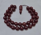 Antique  72,5 Grs Cherry Αmber  Bakelite Faturan  Islam Prayer 33 Beads Rosary