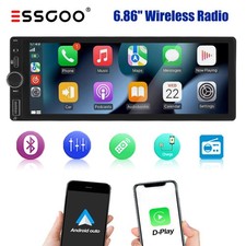 6.86" Car Stereo Single Din Touchscreen with Wireless Apple Carplay Android Auto